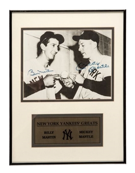 Mickey Mantle and Billy Martin Dual Signed and Framed 8x10 Photo